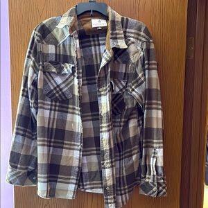Men's Brown Plaid Shirt